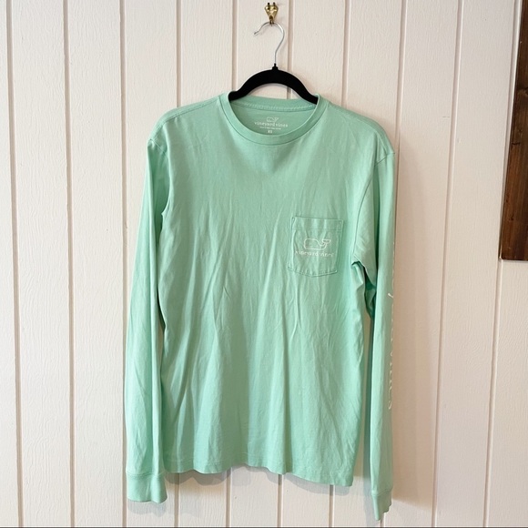 Vineyard Vines Teal Whale Long Sleeve - Picture 2 of 7